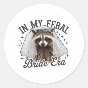 In mijn wilde bruid tijdperk wasbeer ronde sticker