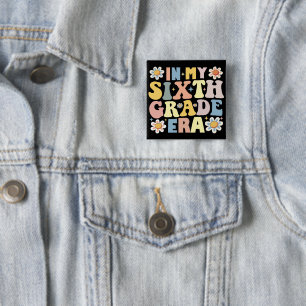 In mijn zesde leerjaar terug naar school vierkante button 5,1 cm