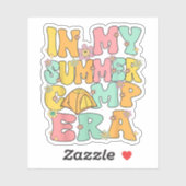 In mijn zomerkamp tijdperk retro groovy zomerkamp sticker (Vel)