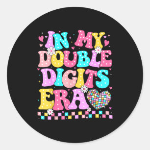 In M'n Dubbele Cijfers Tijdperk Retro 10 Jaar Oud Ronde Sticker