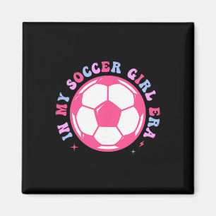 In M'n Voetbalmeisje Era Retro Groovy Voetbalmeisj Magneet