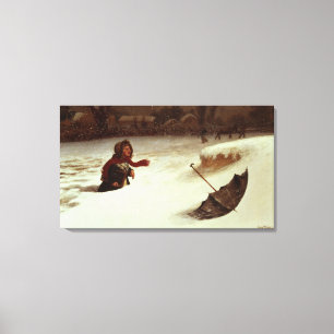 In moeilijkheden canvas afdruk