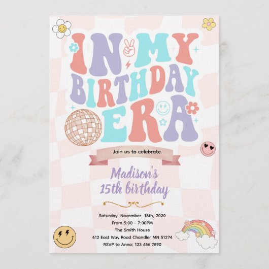 In My Birthday Era Party Invitation (Devant)