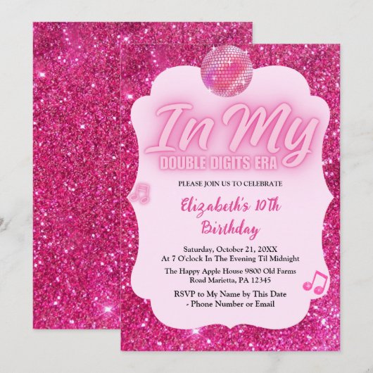 In My Double Digits Era 10th Birthday Kaart (Voorkant / Achterkant)