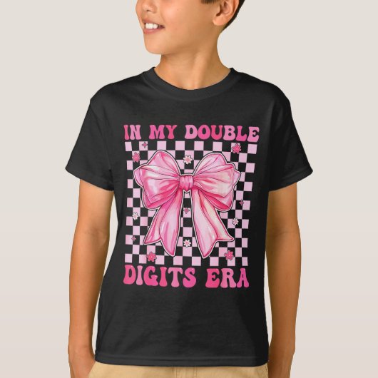 In My Double Digits Era Coquette Bow 10th Birthday T-shirt (Voorkant)