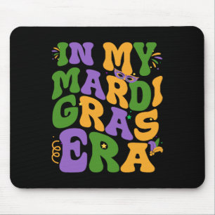 In My Mardi Gras Era Retro Groovy Fleur de Lis Fat Muismat