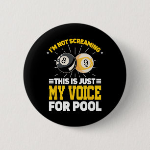 In niet schreeuwen Coaching Sportcoach Biljart Ronde Button 5,7 Cm
