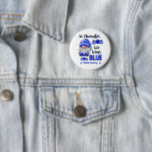 In november Draag we Blauw: Gnoome Diabetes Awaren Ronde Button 5,7 Cm (In situ)
