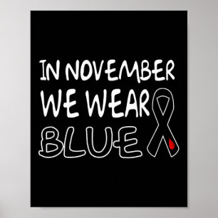 In november Draag we Blauwe Diabetes Bewustheid 2 Poster