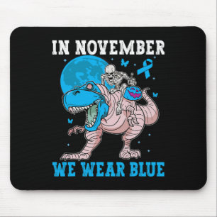 In november Draag we blauwe diabetes Trex Dino Kin Muismat