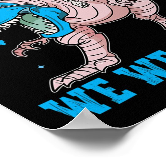 In november Draag we blauwe diabetes Trex Dino Kin Poster (Hoek)