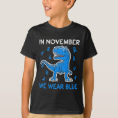 In november Draag we Blauwe Diabetes vandaag T-shirt (Voorkant)