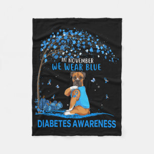 In november Draag we Blue Boxer Tattoo Dog Diabete Fleece Deken