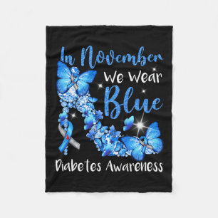 In november Draag we Blue Butterflies Diabetes Awa Fleece Deken