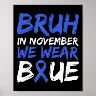 In november Draag we Blue Diabetes Awareness B Poster