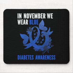 In november Draag we Blue Diabetes Awareness Blue Muismat
