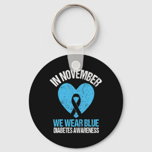 In november Draag we Blue Diabetes Awareness Blue  Sleutelhanger