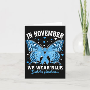 In november Draag we Blue Diabetes Awareness Cute  Kaart