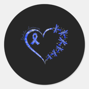 In november Draag we Blue Diabetes Awareness Drago Ronde Sticker