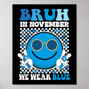 In november Draag we Blue Diabetes Awareness Poster