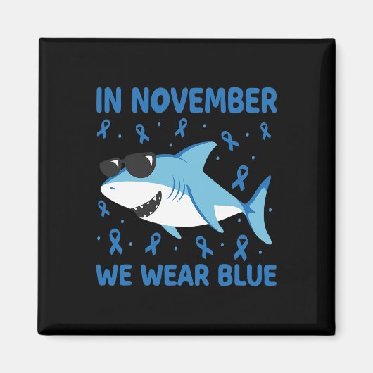 In november Draag we Blue Diabetes Kind Boy aan Magneet (Voorkant)
