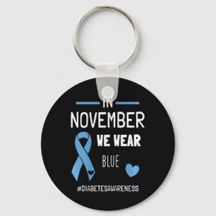 In november Draag we Blue Diabetic Type 1 Diabetes Sleutelhanger