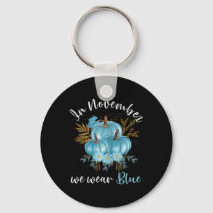 In november Draag we Blue Pumpkins Herfst Diabetes Sleutelhanger