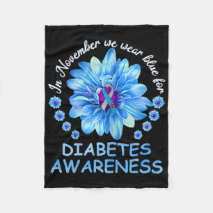 In november Draag we Blue Sunflower Diabetes Aware Fleece Deken