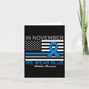 In november Draag we Blue T1d T2d Diabetic Diabete Kaart