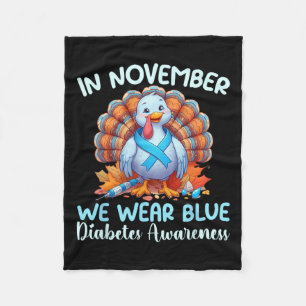 In november Draag we Blue Turkey Dankuwel Diabetes Fleece Deken