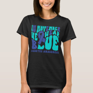 In november Draag we Blue voor Diabetes Awareness T-shirt