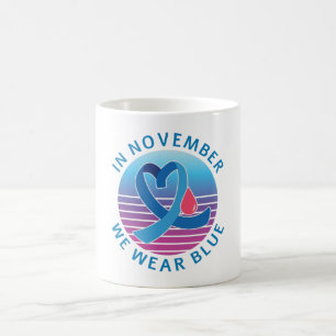 In november Draag we de maand waarin we de blauwdi Koffiemok