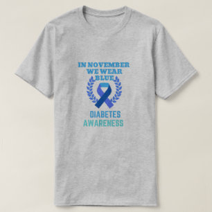 In november Draag we het bewustzijn van blauwe dia T-shirt