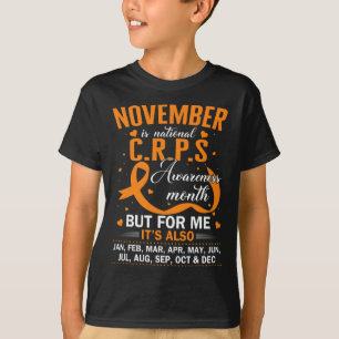 In november Draag we Oranje Ribbon CRPS Bewustheid T-shirt