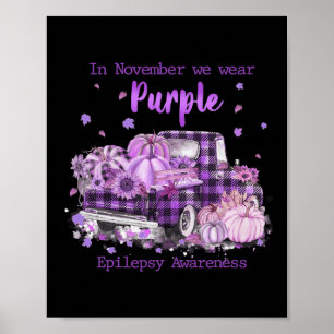 In november Draag we Paarse Epilepsy Awarenes Poster