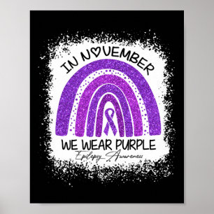 In november Draag we Paarse Epilepsy Bewustheid Poster