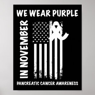 In november Draag we Paarse pancreaskanker Poster