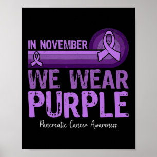In november Draag we Paarse pancreaskanker Poster