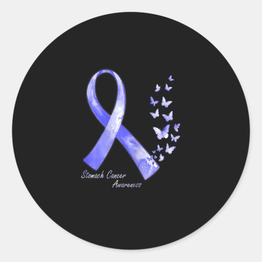 In november Draag we Periwinkle Ribbon Stomach Can Ronde Sticker (Voorkant)