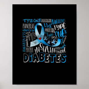 In november Draag wij Blauwe T1D Type 1 Diabetes o Poster