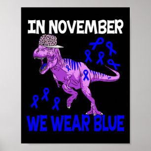 In november Draag wij Blauwe Type 1 Diabetes Bewus Poster