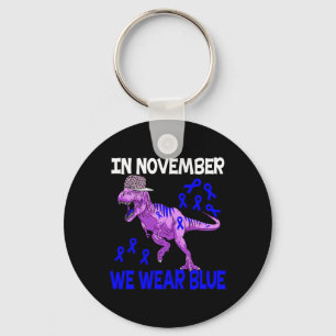 In november Draag wij Blauwe Type 1 Diabetes Bewus Sleutelhanger