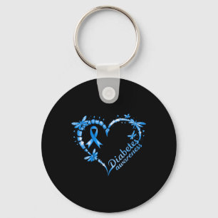 In november dragen we blauw genezen diabetes bewus sleutelhanger