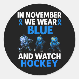 In November dragen we Blauwe Mythische Hockey Diab Ronde Sticker