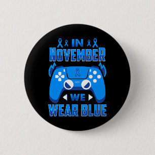 In november dragen we blauwe T1d Diabetes bewustzi Ronde Button 5,7 Cm