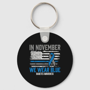 In November dragen we Blauwe T1d T2d Diabetische D Sleutelhanger