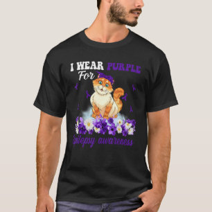 In November dragen we paars Kat Epilepsie Bewustzi T-shirt
