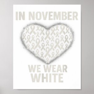 In november dragen we witte longkanker bewustzijn poster
