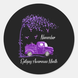 In november Epilepsie Bewustzijnsmaand voor vrouwe Ronde Sticker