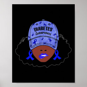 In november hebben we Blue Black Girl Diabetes Dra Poster
